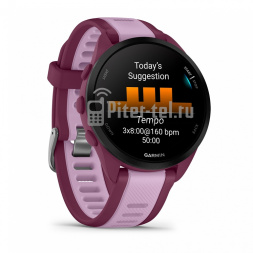 Умные часы Garmin Forerunner 165 Music лиловый c малиновым ремешком