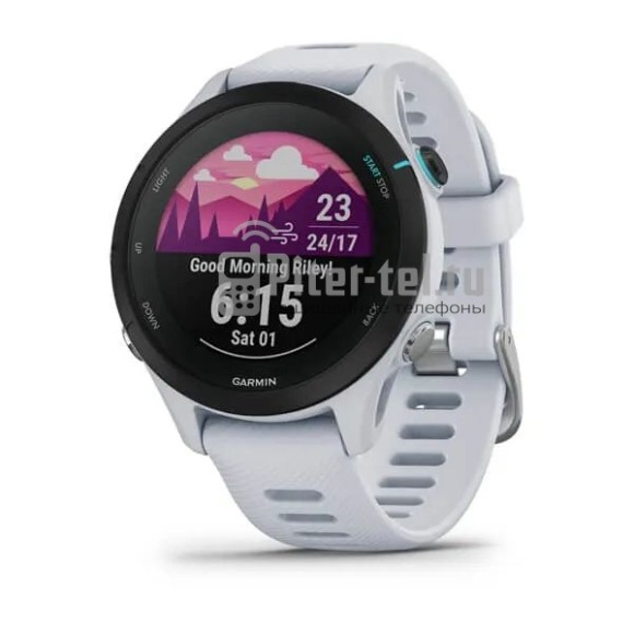 Умные часы Garmin Forerunner 255S Music с белым ремешком