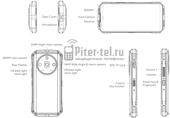 Смартфон Doogee V30 Pro 12/512Gb String Shadow Black