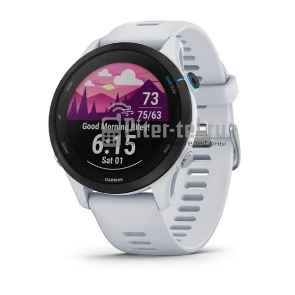 Умные часы Garmin Forerunner 255 Music с белым ремешком